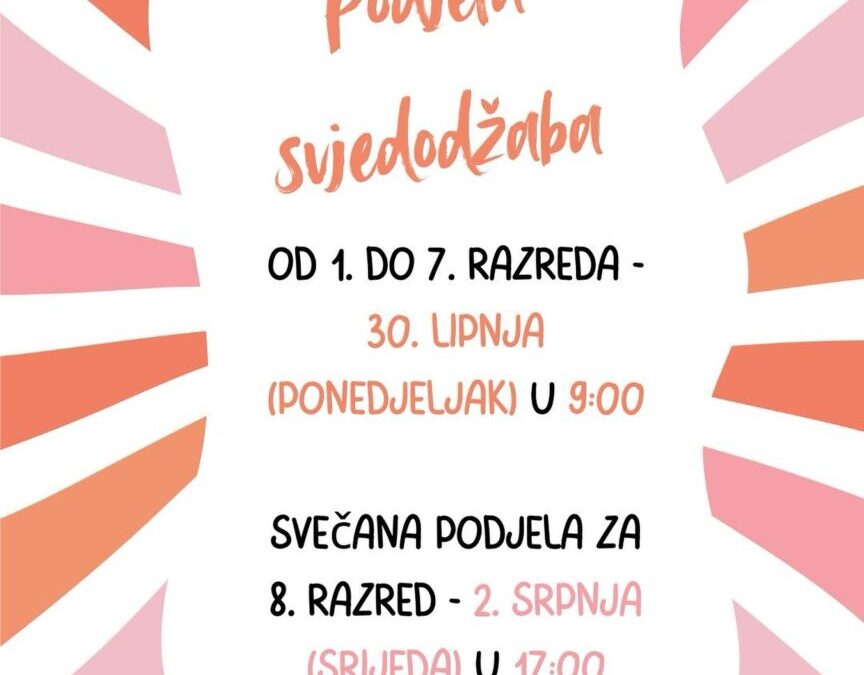 Podjela svjedodžaba
