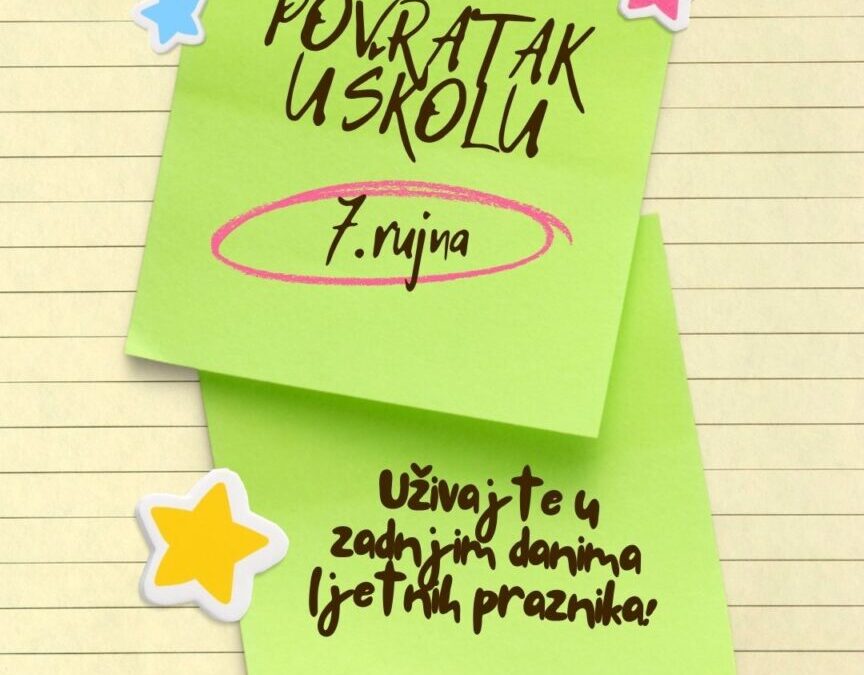 Obavijest o početku nastavne godine